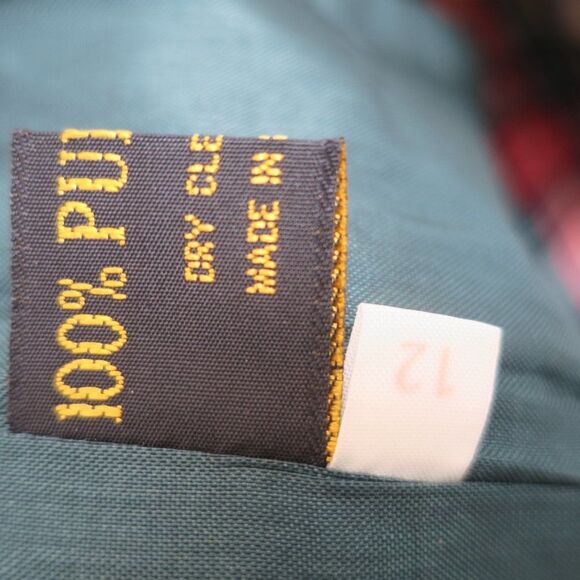 GIORGIO SANT ANGELO tartan plaid blazer vintage wool 12 red green scottish pockt - Picture 10 of 12